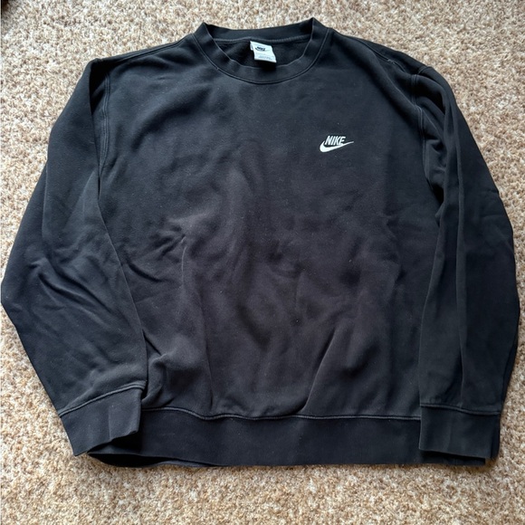 Vintage 90s Nike Sweatshirt Mens Large Black Swoosh Made In USA Crewneck‎ - Picture 1 of 4